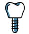 Cartoon drawing of a single dental implant to show that your North Carolina dentists offer implant dentistry in the Research Triangle area of NC as well as Charlotte, NC